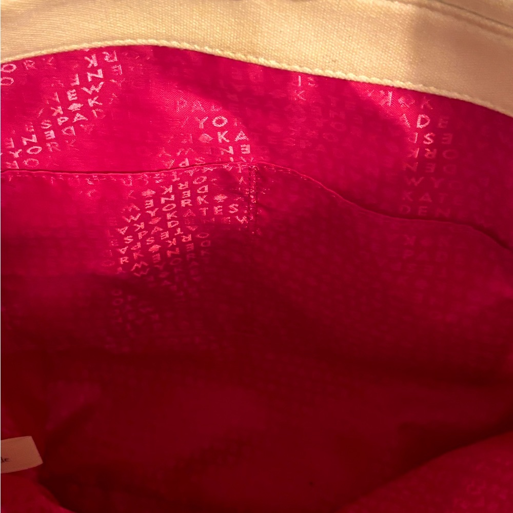 kate spade Canvas Tote in Cream, Black & Pink - Picture 4 of 8